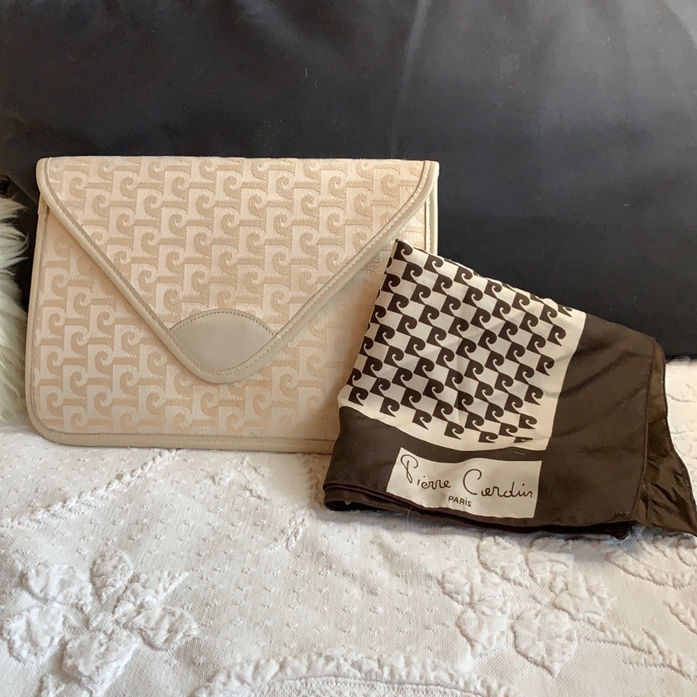 Pierre Cardin scarf and clutch